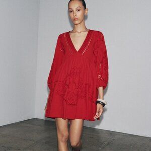 NWT Zara COLLECTION SHORT EMBROIDERED DRESS